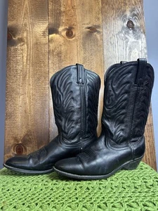 Vintage schwarze Leder Cowboystiefel halbhoch Damen 10 Western Cowgirl hergestellt in den USA - Bild 1 von 24