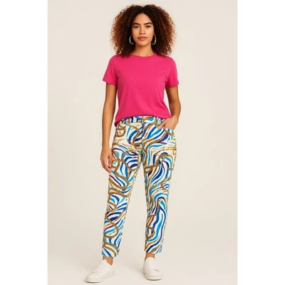Брюки Nicki Minaj Zebra с принтом в виде золотой цепи размер 9/10 эластичные художественные для ношения забавные - Изображение 1 из 4
