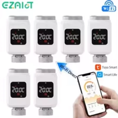 Tuya Smart WiFi Thermostatic Radiator Valve TRV Programmable Remote Control - Image 1 of 4