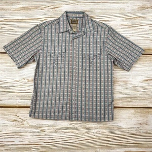 CE Schmidt Work Wear Herren M Southwest Muster Perlen Druckknopf Kurzarm Hemd - Bild 1 von 7