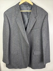 Cricketeer Fischgrät Sport Mantel Blazer grau strukturiert 100% Lammwolle 54R - Bild 1 von 12