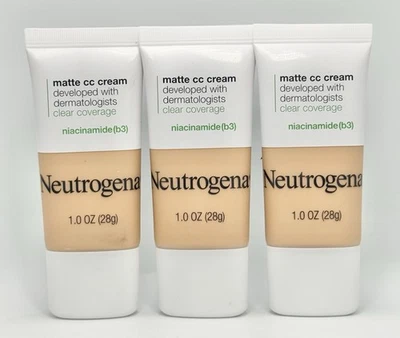 Neutrogena Matte CC Cream - 4.7 Light Golden - 1 oz. (3 Pack) Sealed - Image 1 of 3