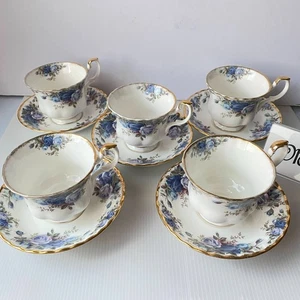 Royal Albert Moonlight Rose Cup & Saucer Set for 5, 10pcs England - Picture 1 of 8