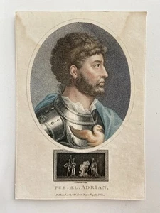Antique Engraving of Publius Aelius Hadrian – 1807 Portrait of Roman Emperor - Picture 1 of 2