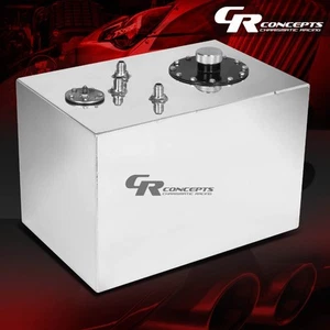 12 GALLON TOP-FEED POLISHED ALUMINUM GAS FUEL CELL TANK+CAP+LEVEL SENDER+FOAM - Picture 1 of 4