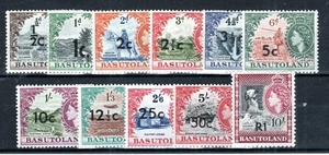 Basutoland 1961 surcharge set SG 58-68b - Picture 1 of 1