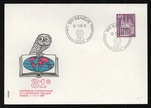 Switzerland 1968 Public Instruction Owl Geneva Cover - Picture 1 of 1