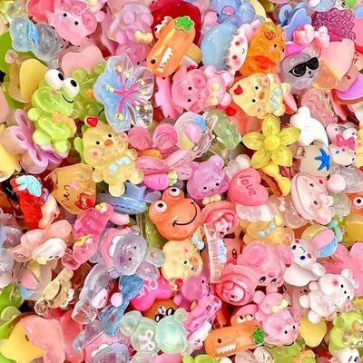 70Pcs Cute Cartoon Slime Resin Charms Bulk, Flatback Colorful...  - Image 1 of 4