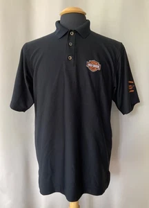 HARLEY DAVIDSON Polo Shirt Black with Chest & Arm Logo Ocala, FL Men's L - Picture 1 of 6