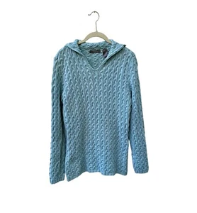 Liz Claiborne Sweater Sz M Cable Knit Textured Collar Pullover Coastal Grandma - Picture 1 of 13