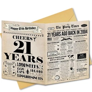 BGTCARDS 21st Birthday Card 21st Birthday Decorations for Her Him 21st Birthd... - Picture 1 of 8