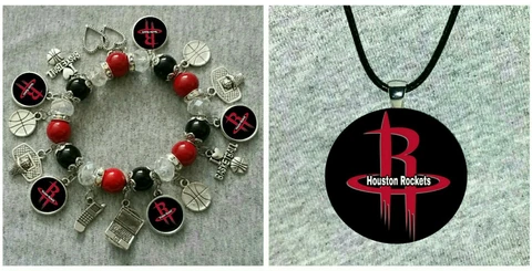 Houston Rockets necklace and bracelet set Cover