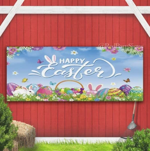 Easter Banner Sign Outdoor Decoration Happy Easter He Is Risen Banner Sign Easte - Picture 1 of 1