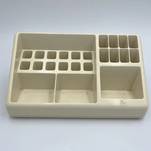 Burtch Reina Alexis Barone Cosmetic Makeup Organizer Caddy Beige MCM VTG 1970’s - Picture 1 of 10