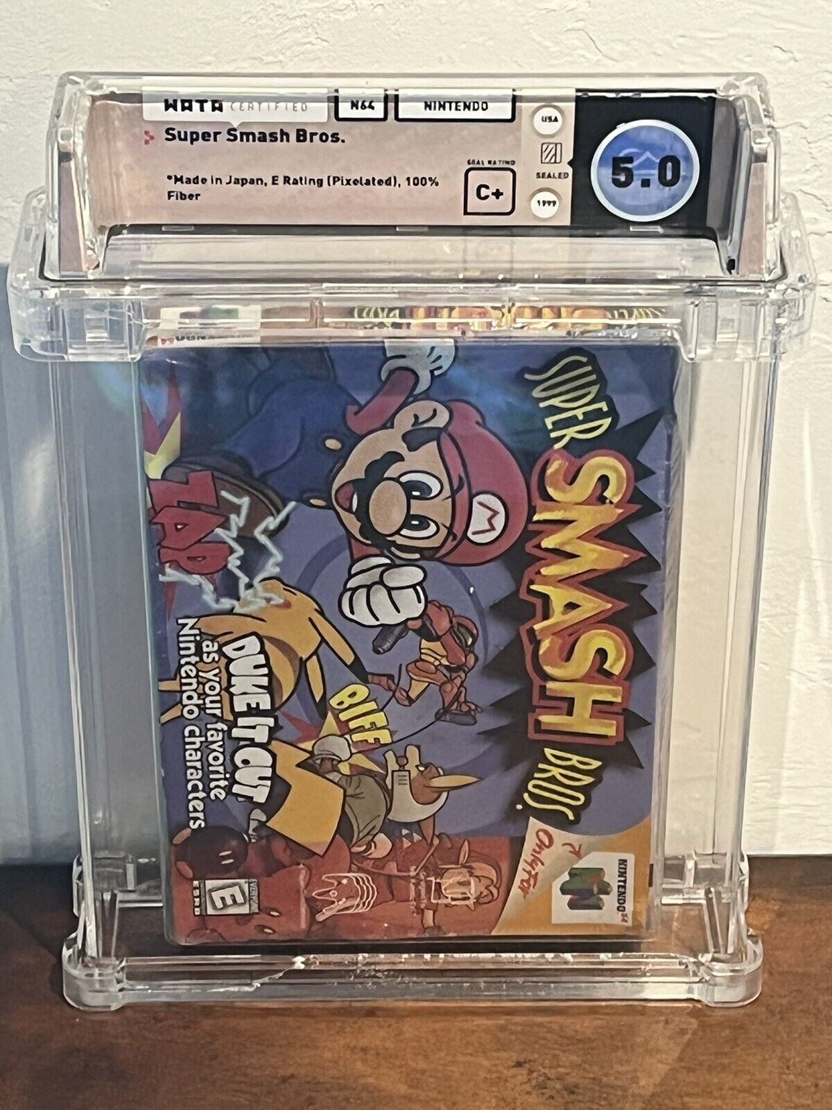 Super Smash Bros 1999 Nintendo 64 New SEALED WATA 5.0 Seal C+ N64 Rare Grail