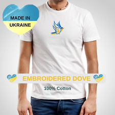 Embroidered Ukrainian Shirt with Peace Dove for Men.