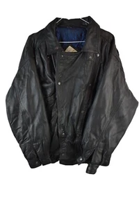 CERTIFIED CONCEPT MAN Black Leather Jacket size M Mens Real Leather Vintage - Picture 1 of 9