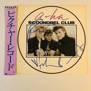 a-ha Signed "Scoundrel Club" Album Record LP x 3 Beckett Authentic - Picture 1 of 3