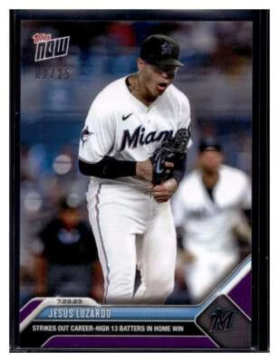 2023 Topps Now #606 Jesus Luzardo Purple Parallel Card #d 2/25 - Image 1 of 2