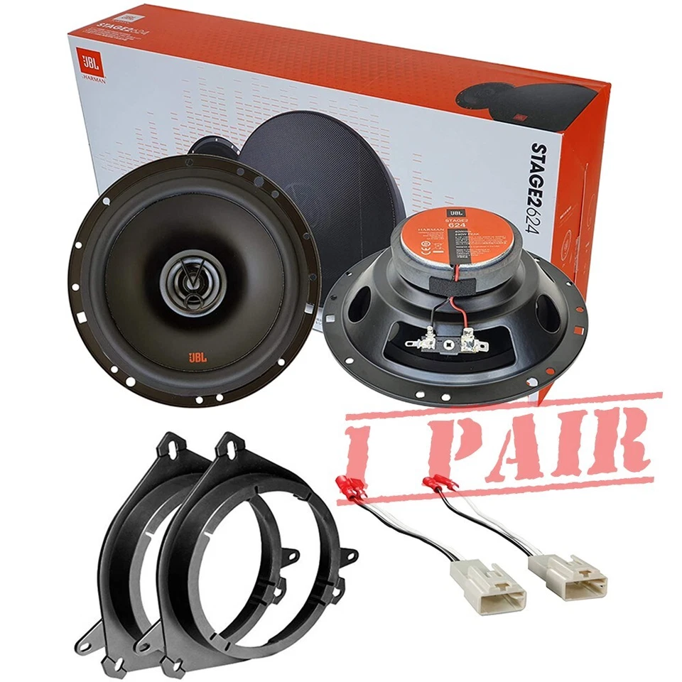 JBL Stage2624 240W 2way 6.5" Speakers & Adapters for Toyota/Lexus/Scion 1998-Up - Image 1 of 4