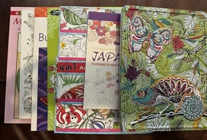 Set 8 Adult Coloring Books Mandala Meditations Japan Animals Butterfly Advanced - Picture 1 of 9
