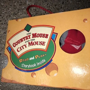 Vtg  the country mouse and the city mouse book   and 2 mice   Toy play set HTF - Bild 1 von 6