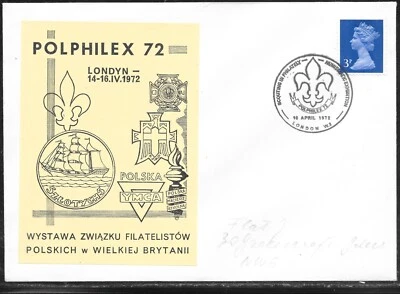 SPECIAL COVER 16/4/1972 POLFILEX 72 LONDON; SCOUTING IN PHILATELY - Image 1 of 2