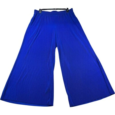 Pantalones Bar III Palazzo Mujer Talla Grande 2X Azul Texturizado Cintura Elástica Nuevos Foto 1 de 4