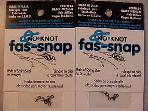 NEW NO KNOT FAS SNAP MEDIUM SNAPS QUICK CHANGE LURES JIG HOOKS black - Picture 1 of 4