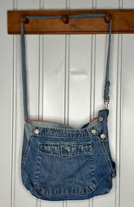Recycled Denim Bibbed Overalls Crossbody Handbag VA Tech Lining BIBS TO BAGS - Bild 1 von 19