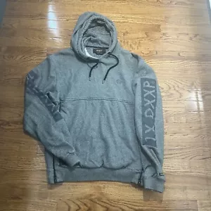 10 Deep Hoodie Mens XL Gray Pullover Outdoor Drawstring Cotton 1/2 Zip Sides - Picture 1 of 7