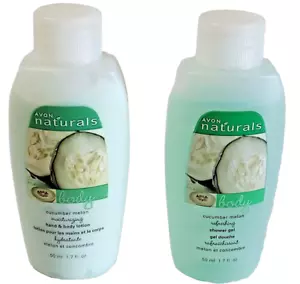 Avon Naturals Cucumber Melon Shower Gel & Hand/Body Moisturizing Lotion - Sealed - Picture 1 of 8