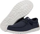Hey Dude Wally Sport Mesh Navy Canvas Mens Lace Up Shoes