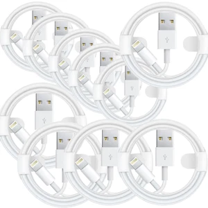 Pack of 10 iPhone Fast Charger Cable Lead For 6 7 8 X XS XR 11 12 13 14 Pro Max - Picture 1 of 6