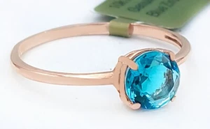 GENUINE 1.18 Cts BLUE ZIRCON RING 10k ROSE GOLD - Free Appraisal Service - NWT - Picture 1 of 8