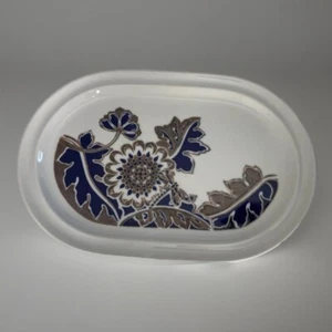 Noritake Primastone Blue Brown OVAL SERVING PLATTER 14" x 9 1/2 Elation Japan - Picture 1 of 6