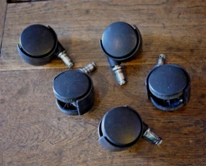 OEM Herman Miller 2-Inch Hard Floor/Carpet Casters Set of Five, Equa & Others - Picture 1 of 2