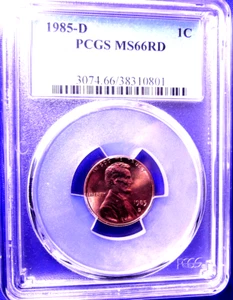 1985-D 1C RD Lincoln Memorial Cent-PCGS # 3074 MS66RD--532-1 - Picture 1 of 3