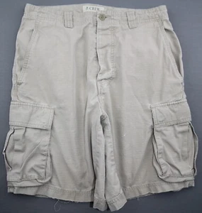Vintage Men's J Crew Ripstop Cargo Shorts Beige Size 29 Button Fly - Picture 1 of 8