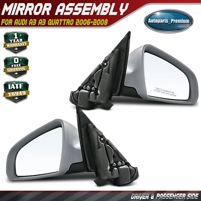 Espejo retrovisor eléctrico 2 piezas con pintura térmica a juego para Audi A3 A3 Quattro 2006-2008 Foto 1 de 4