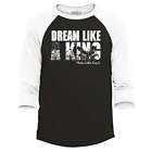T-shirts de baseball noir histoire Dream Like a King MLK Raglan