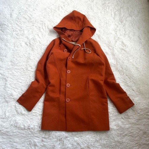 Cappotto lungo con cappuccio Rick Owens OWEN SCORP arancione taglia L molto RARO 