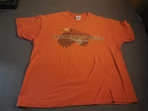 DD9 Vtg Harley Davidson Shirt Adult XL Orange Graphic Jamestown New York Mens - Picture 1 of 8