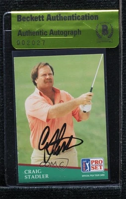 BAS 1991 Pro Set Craig Stadler #174 Beckett Auth Sticker Auto - Image 1 of 2