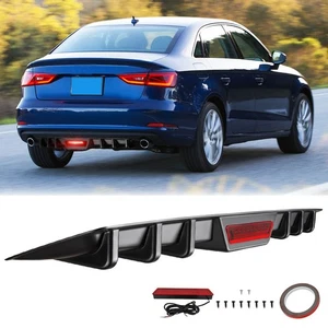 Labio divisor difusor parachoques trasero brillante con luz LED para Audi A3 A4 A5 A6 A7 A8 - Imagen 1 de 16