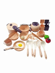 MINI Kids Kitchen Playset Cooking Pots Pans Utensils Pretend Play Food Toy - Picture 1 of 10