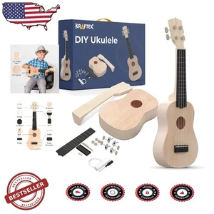 Customizable 21-Inch DIY Ukulele Kit - Create Your Own Ivory Soprano Instrument - Picture 1 of 9