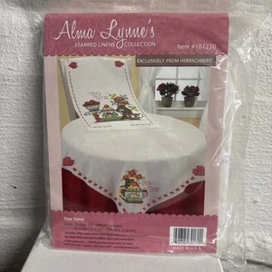 Herrschners Alma Lynne’s Tea Time Counted Cross Stitch Topper & Runner - Picture 1 of 3