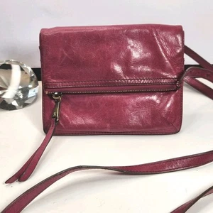 hobo glade distressed pink leather crossbody bag purse multi compartments boho - Picture 1 of 15