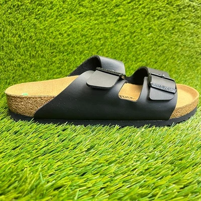 Birkenstock Arizona Birko-Flor Hombre Talla 8 Mujer 10 Negro Playa Caminar Sandalias Foto 1 de 4